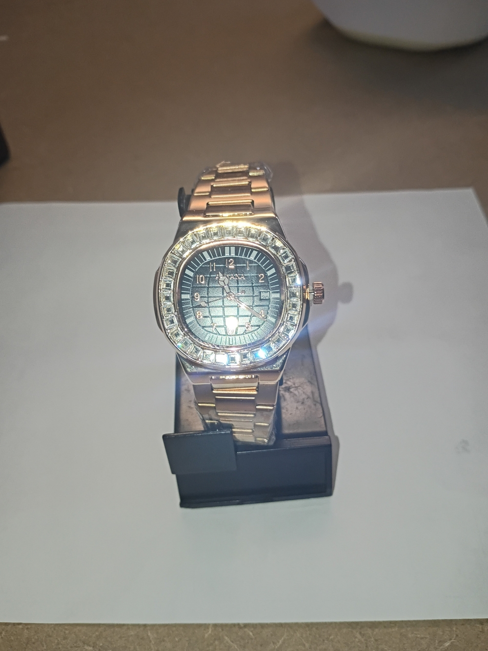 rose-Gold Tone Crystal Accent Women's Watch